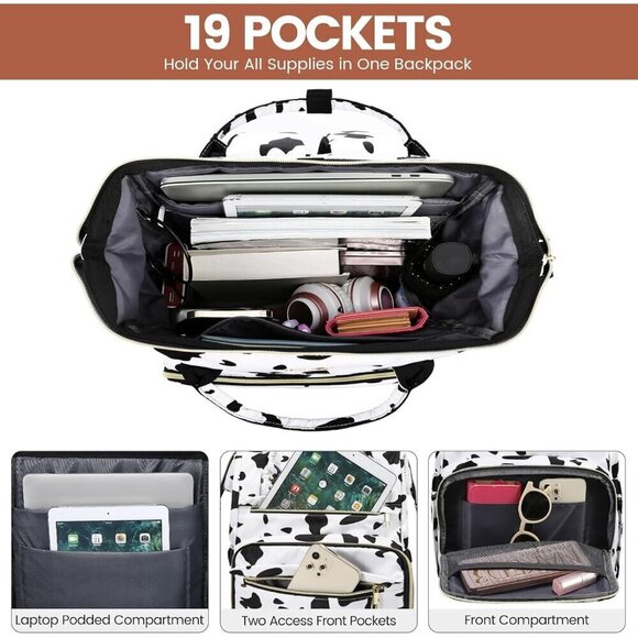 LOVEVOOK Laptop Backpack for Women Anti-Theft Travel Backpack with USB Charging. - Picture 3 of 7